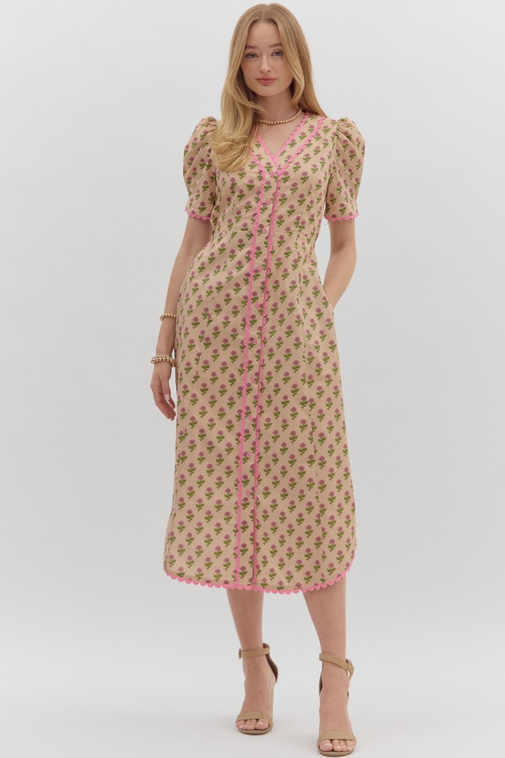 Ecru Floral Dress