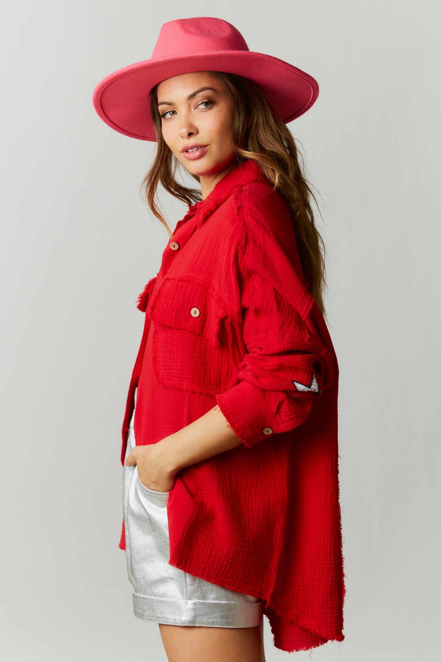 Oversized License Button Up