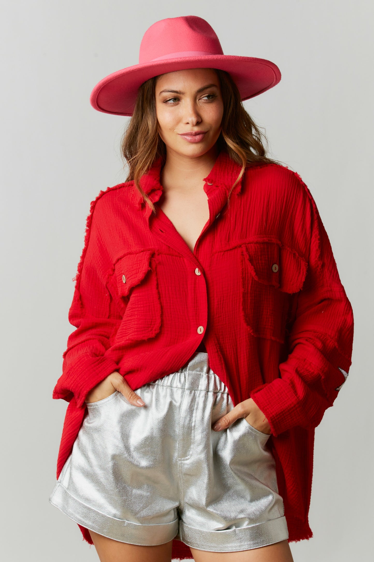 Oversized License Button Up