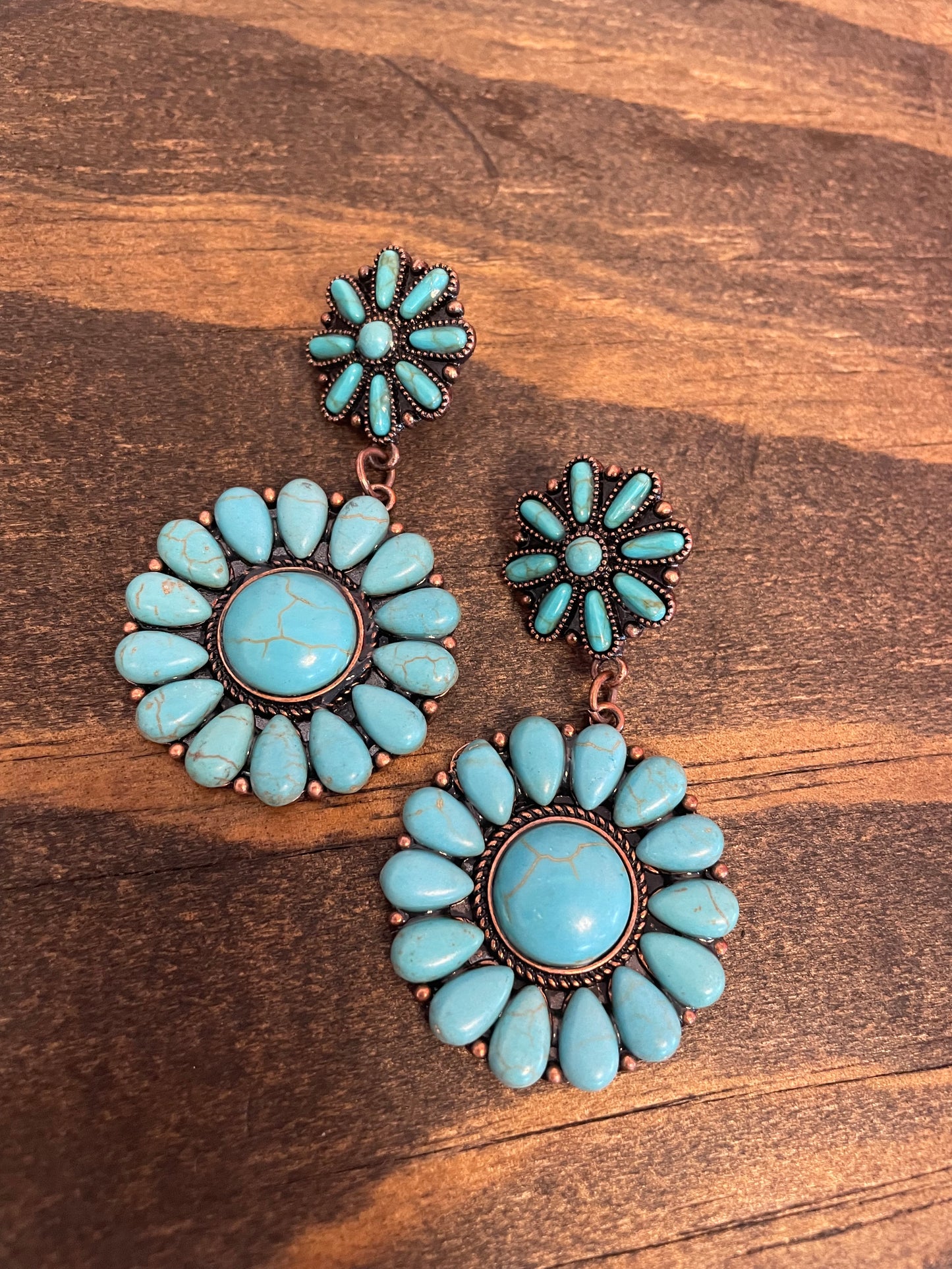Double Turquoise Earrings