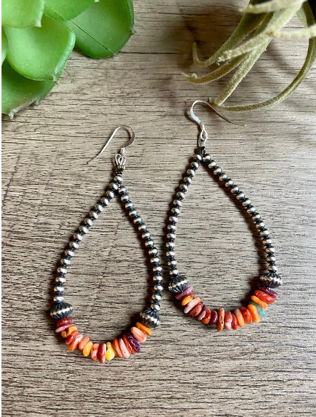PF 2.5in Navajo & Spiny Dangle Earrings