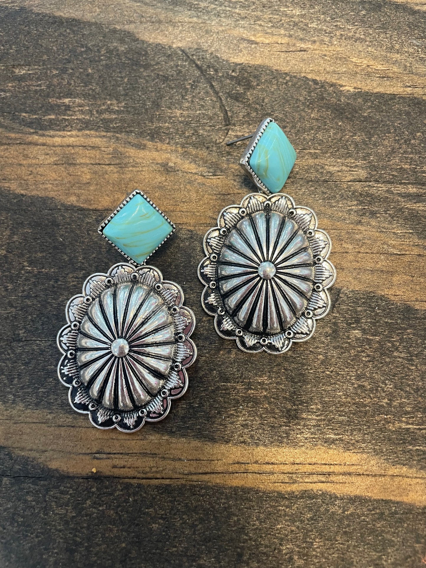 PF Turquoise and Concho Earrings