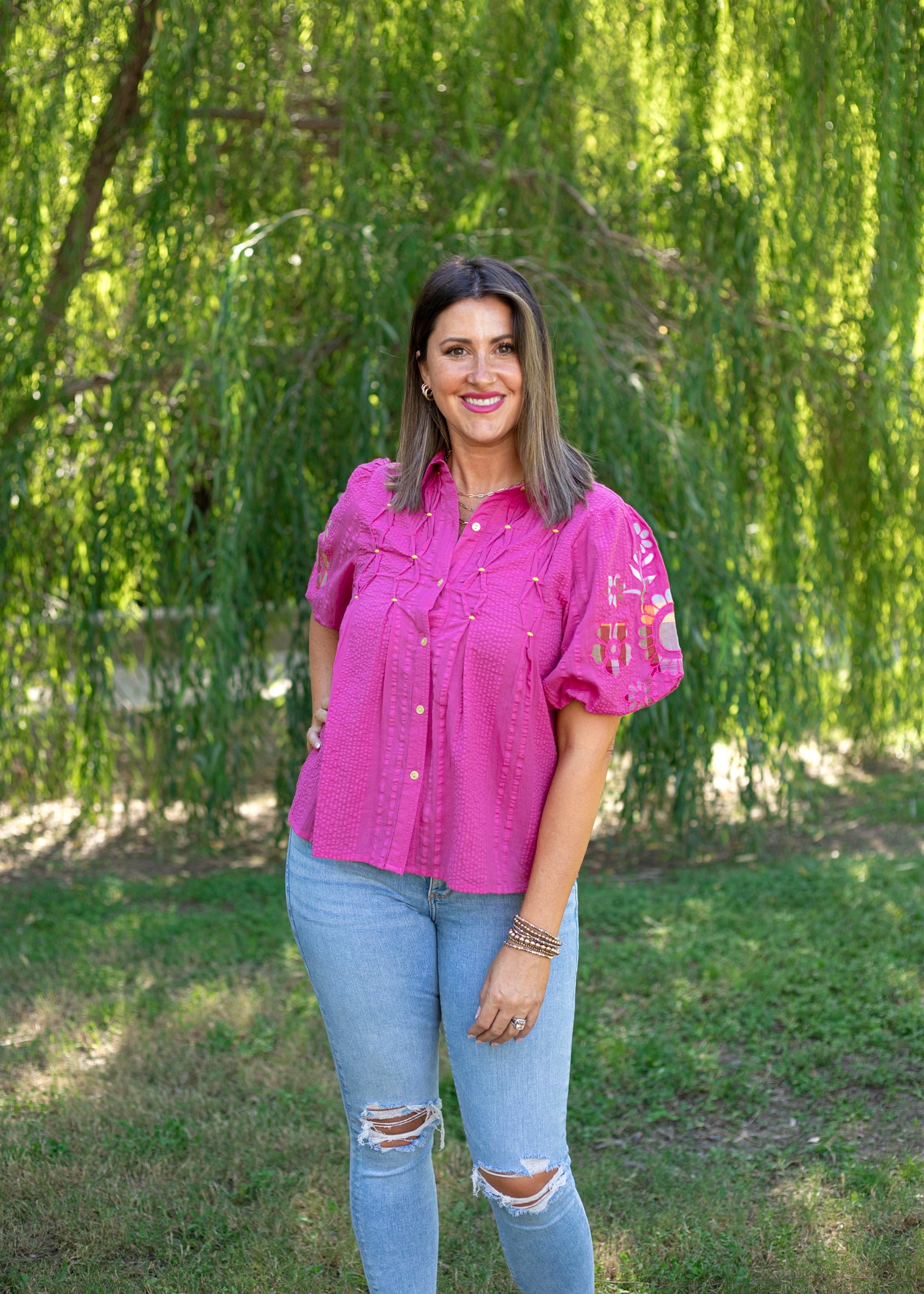 Brinley Fuchsia Oh My Stars Layerz Top