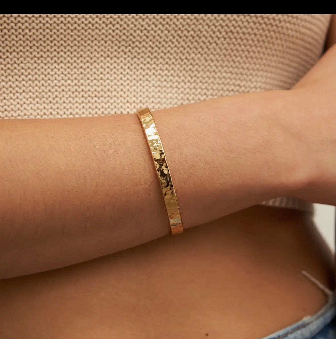 Gold Hammered Bangle