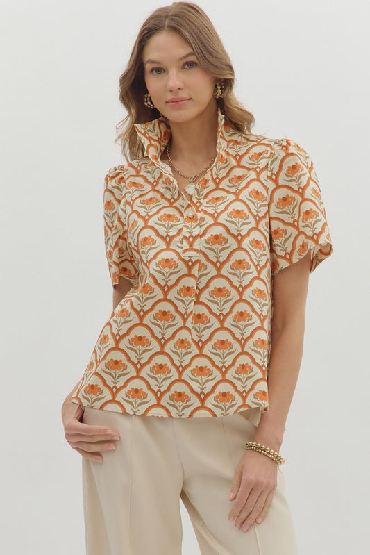 Ecru Pattern Top