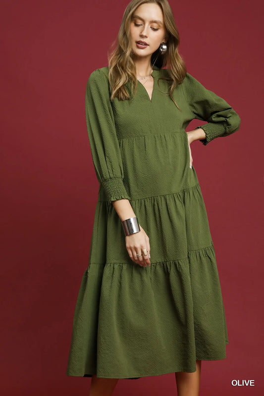 Olive Textured dress