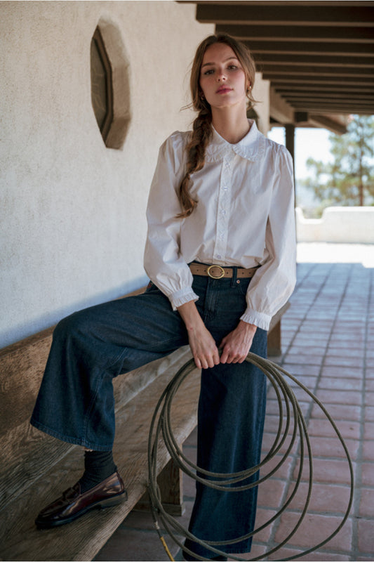 Ruffled Button Down
