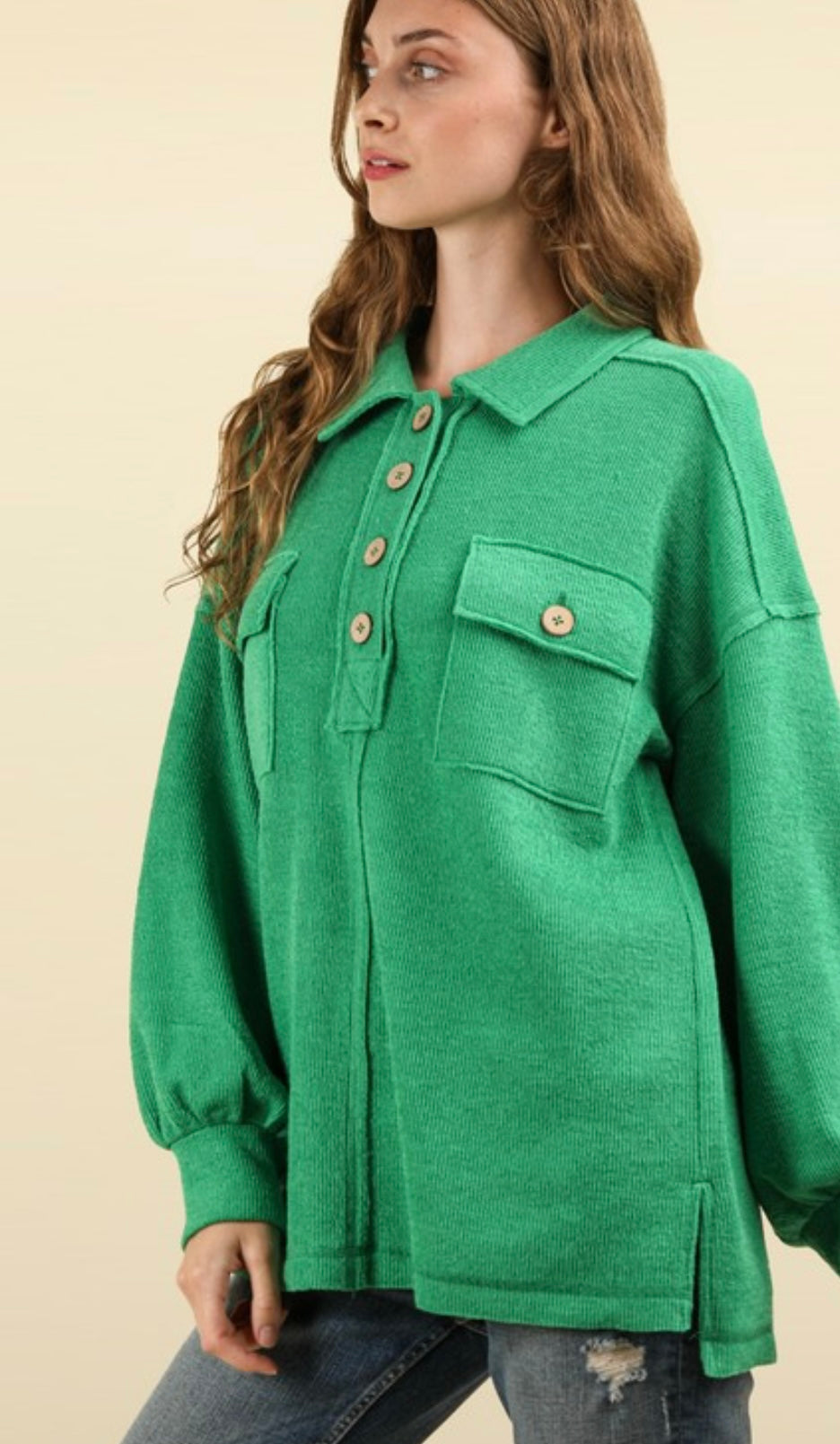 Collared Top with Pockets