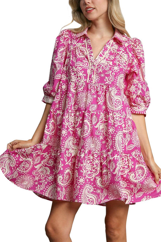 Pink Paisley Dress