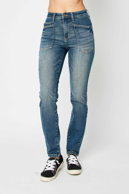 High Waist Pocket Jeans