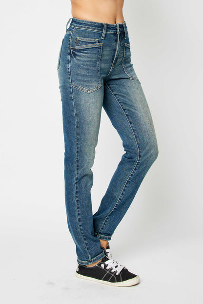 High Waist Pocket Jeans