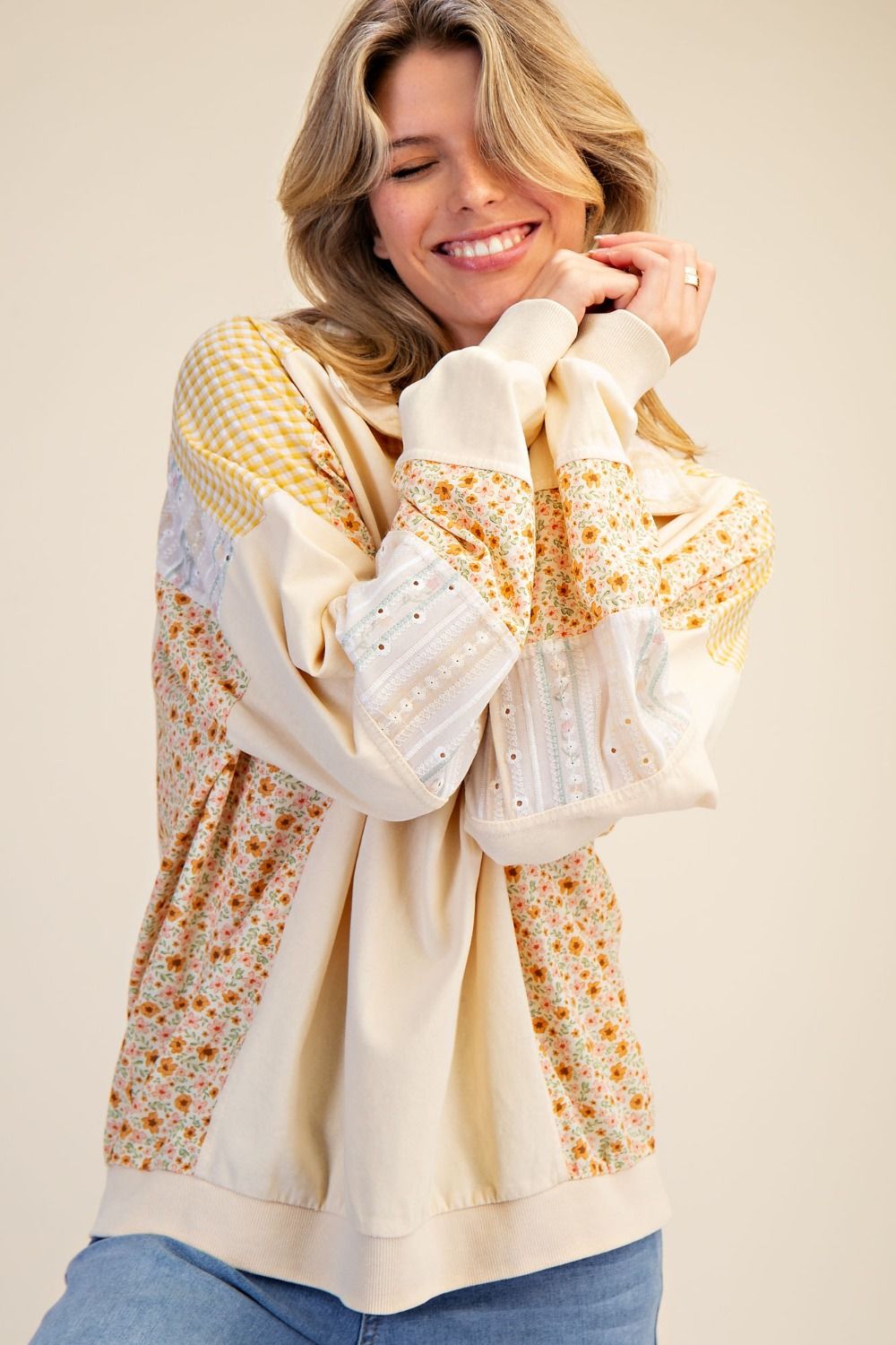 Mixed Natural Print Long Sleeve