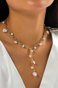 PF Pearl Lariat Necklace