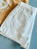 Ava Ecru Denim Shorts