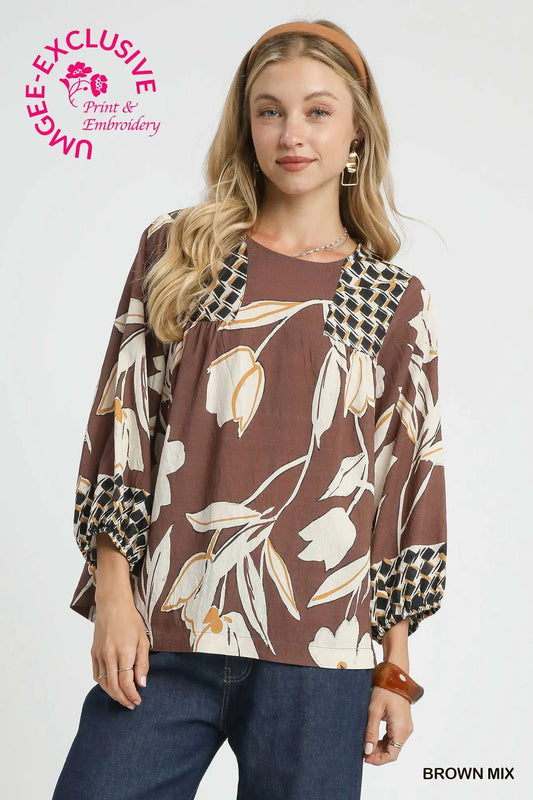 Brown Mix Top