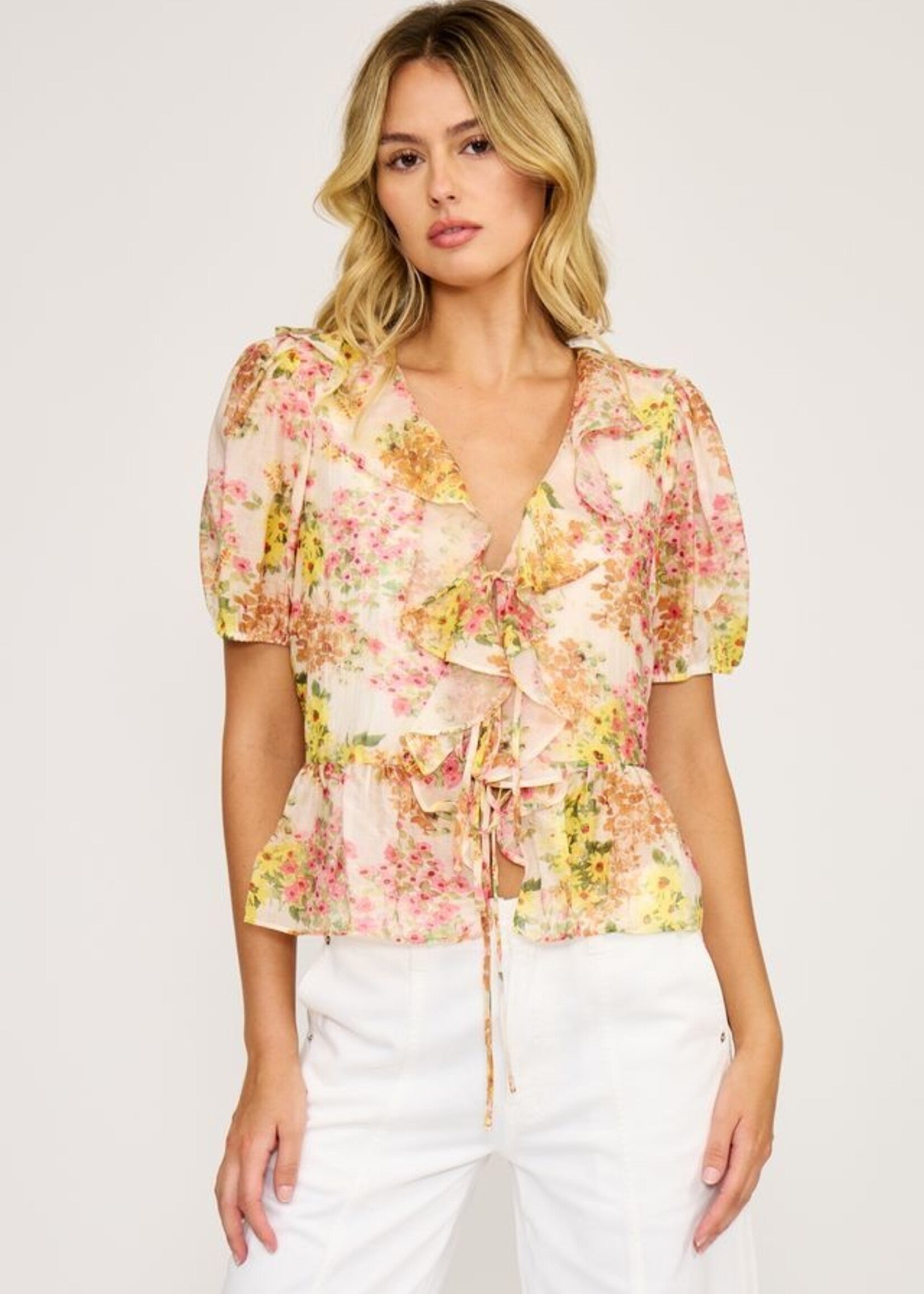 Bee Ruffle Top