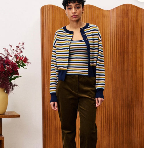 Agapanthe Tank Top - Navy blue stripe