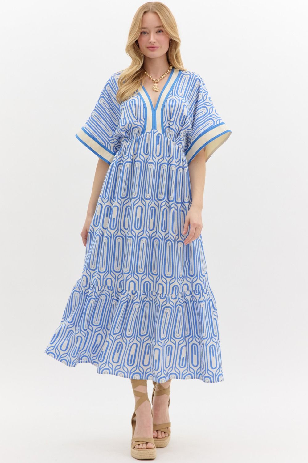 Abstract V-Neck Dress