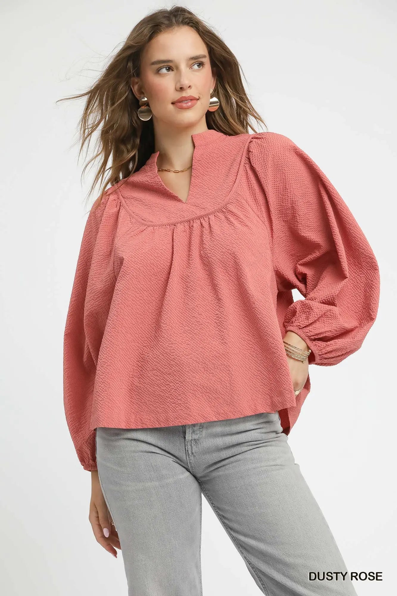 Dusty Rose Textured Top