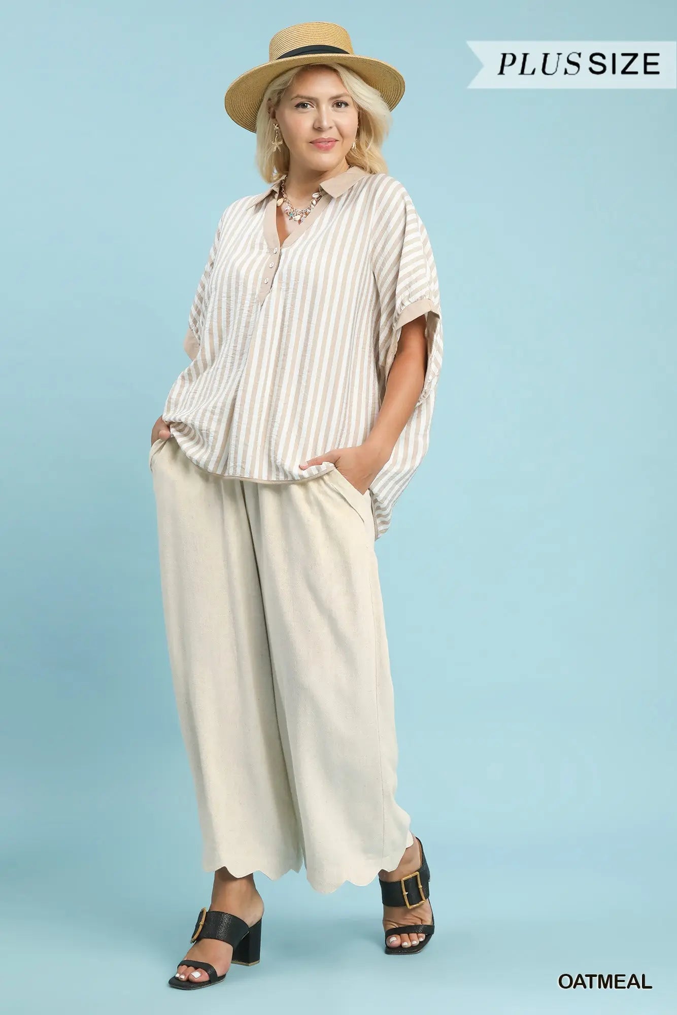 Oatmeal Scallop Pants