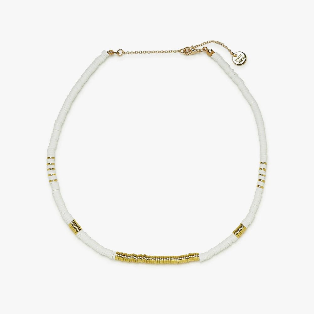 Gold & White Pisa Bead Choker