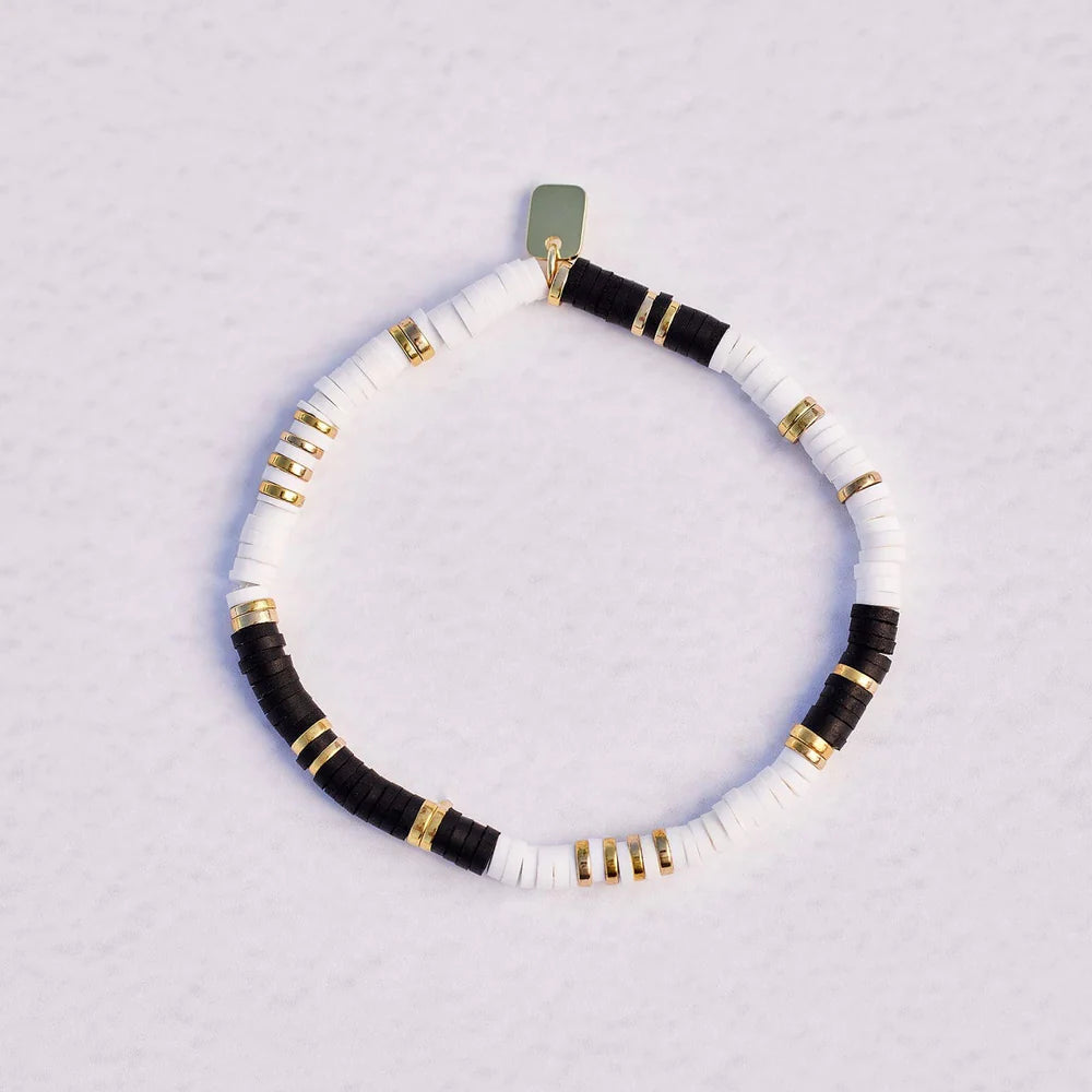 B&W Disc Stretch Bracelet