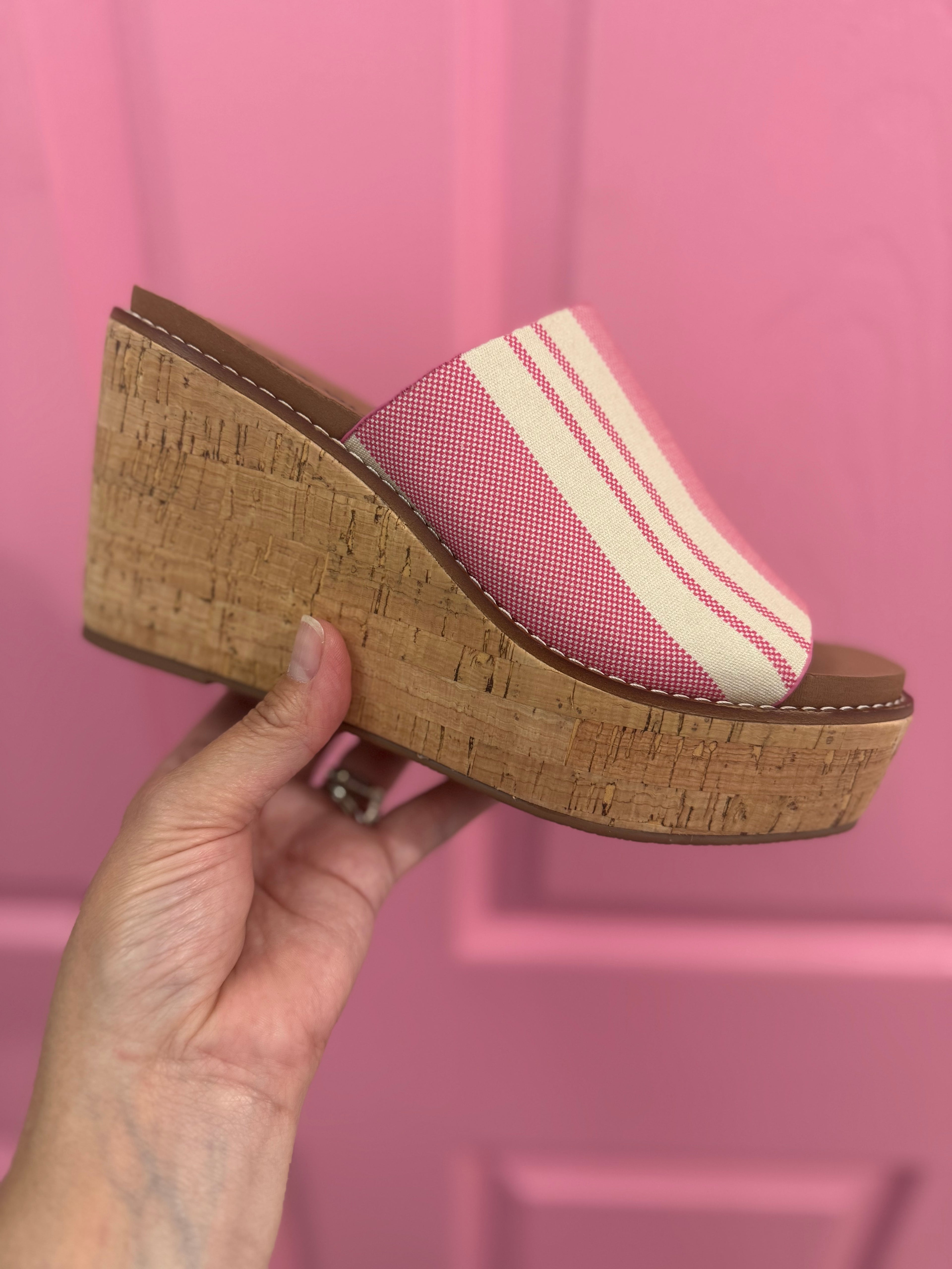 Mugshot Pink Stripe Wedge