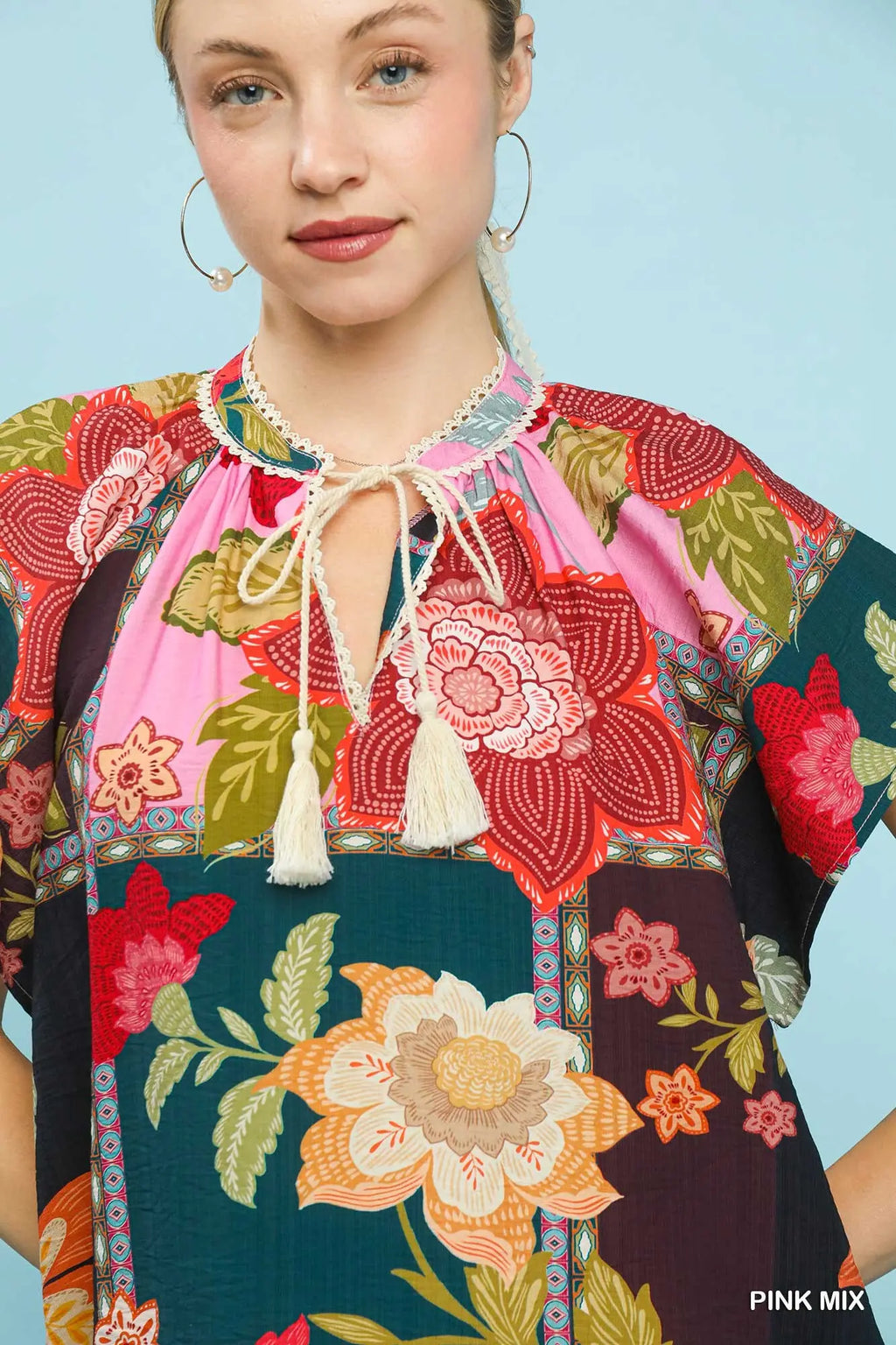 Patchwork Floral Print Top