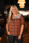Grace Layerz Top - Brown Plaid