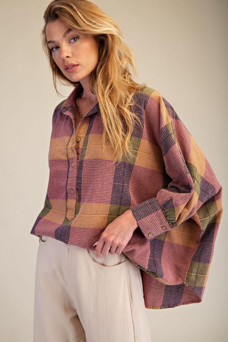 Plaid Oversized Top