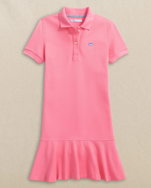 Southern Tide Skipjack Dropwaist Polo Dress Sea Pink / M