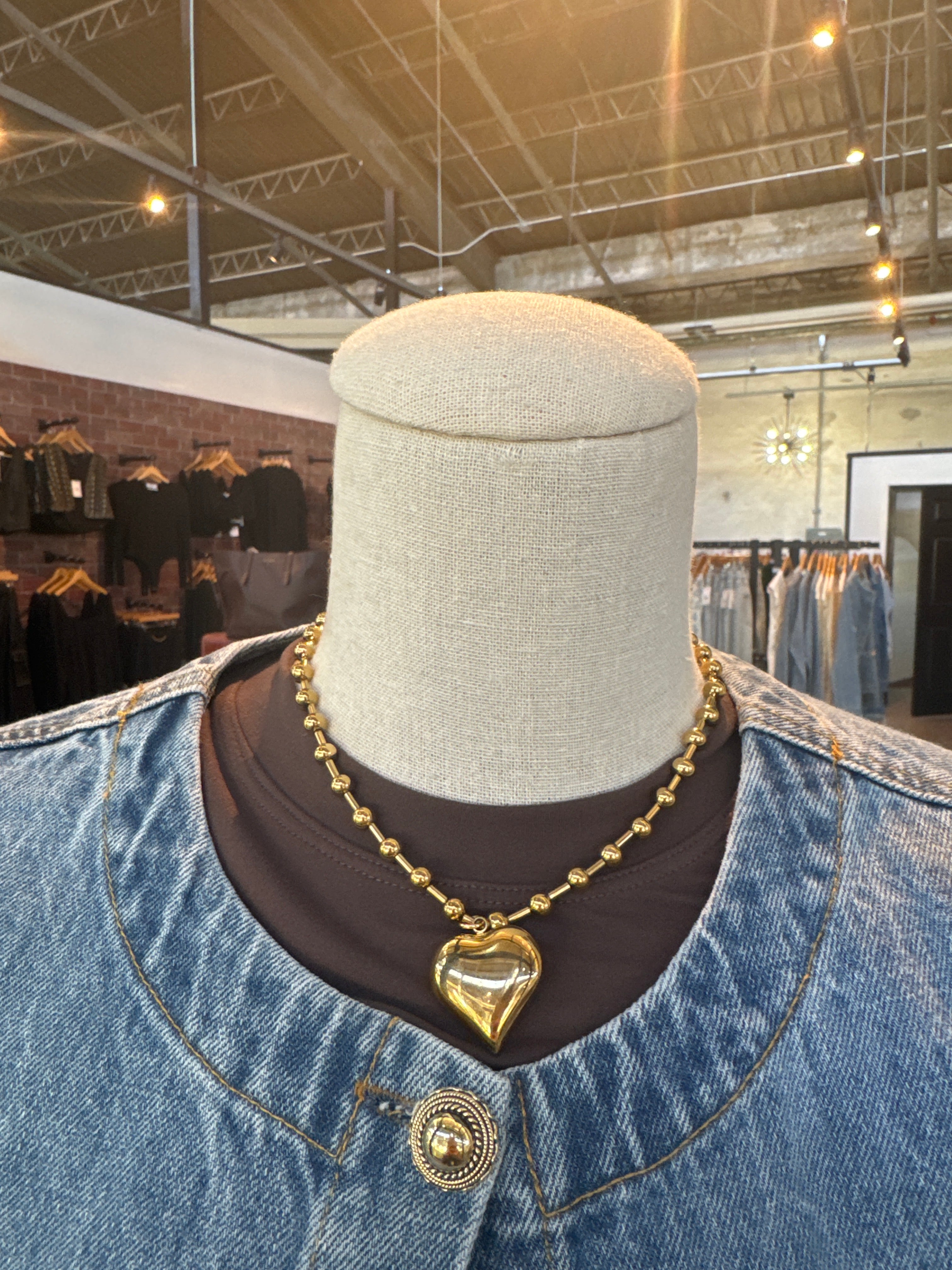 Large Heart Chain Necklace