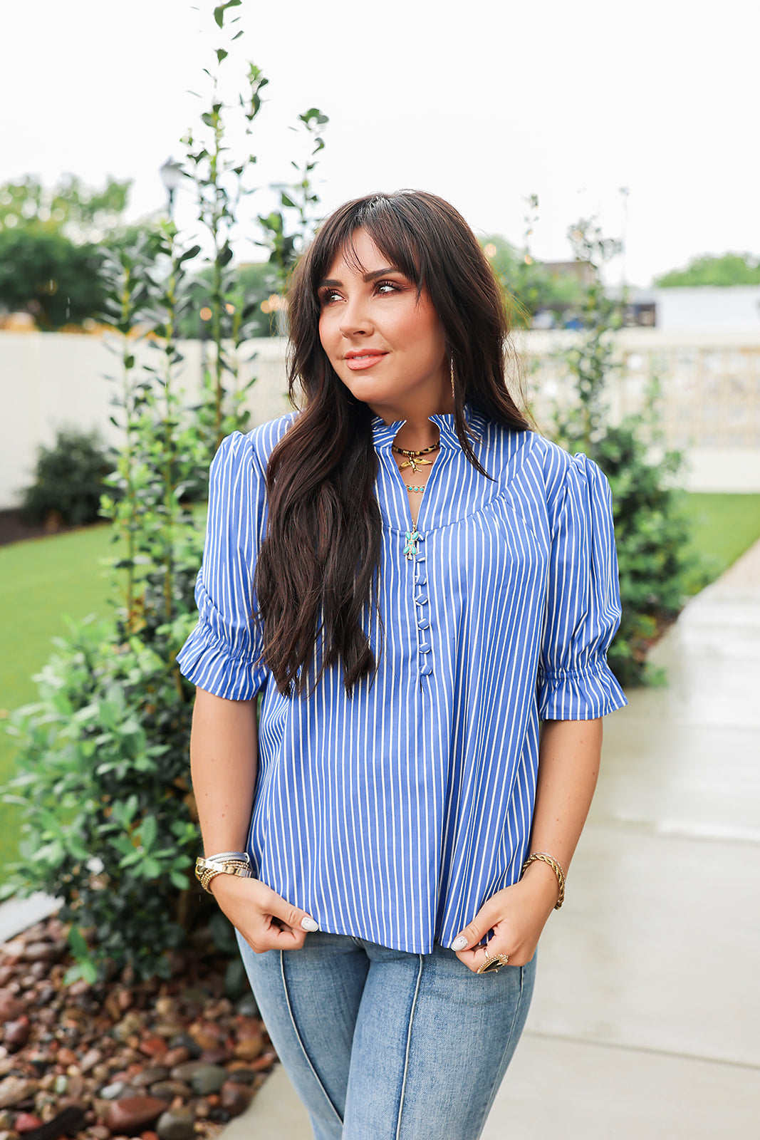 Lauren Layerz Top - Blue Stripe
