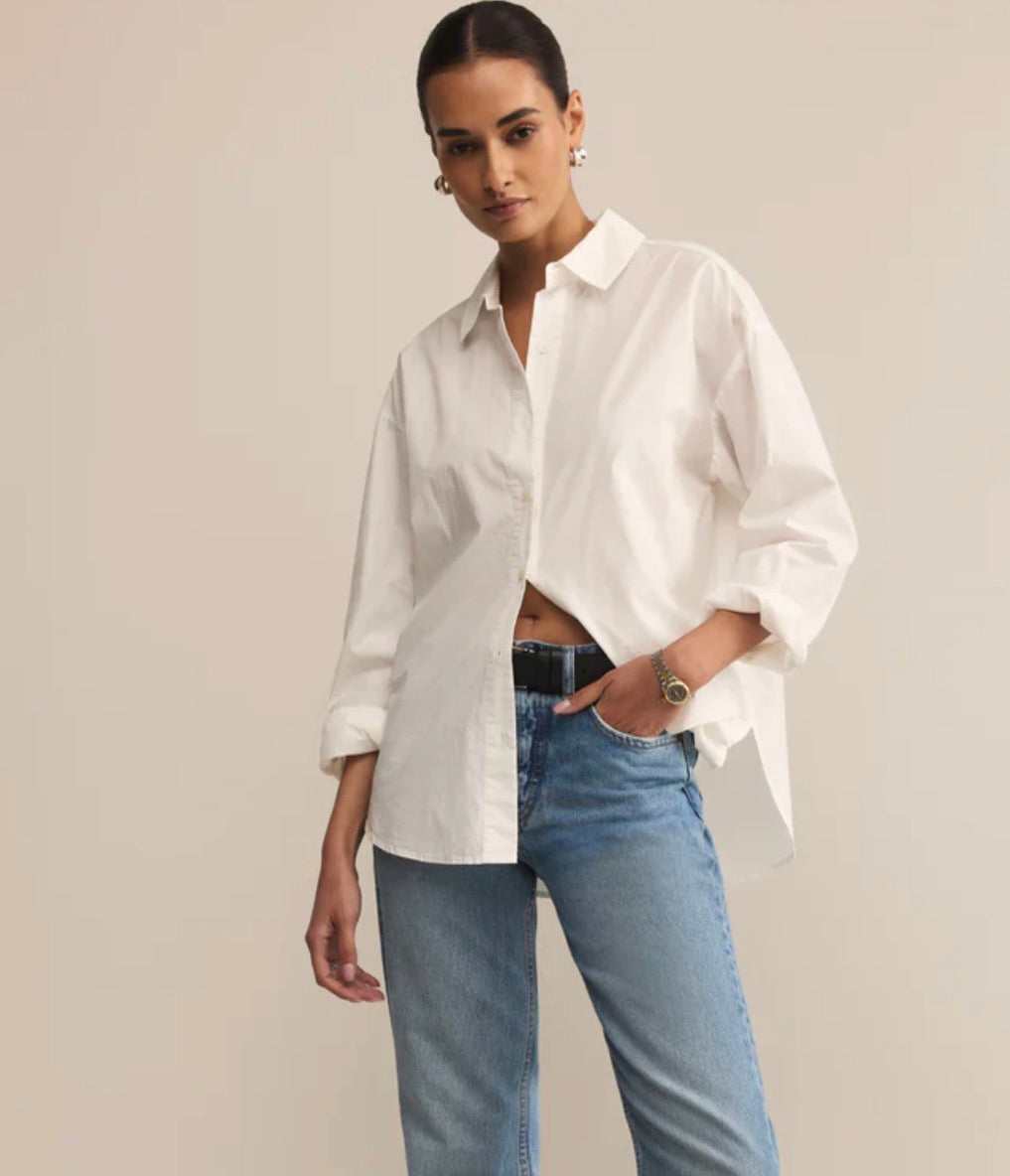 Elevated Poplin Button Up Top