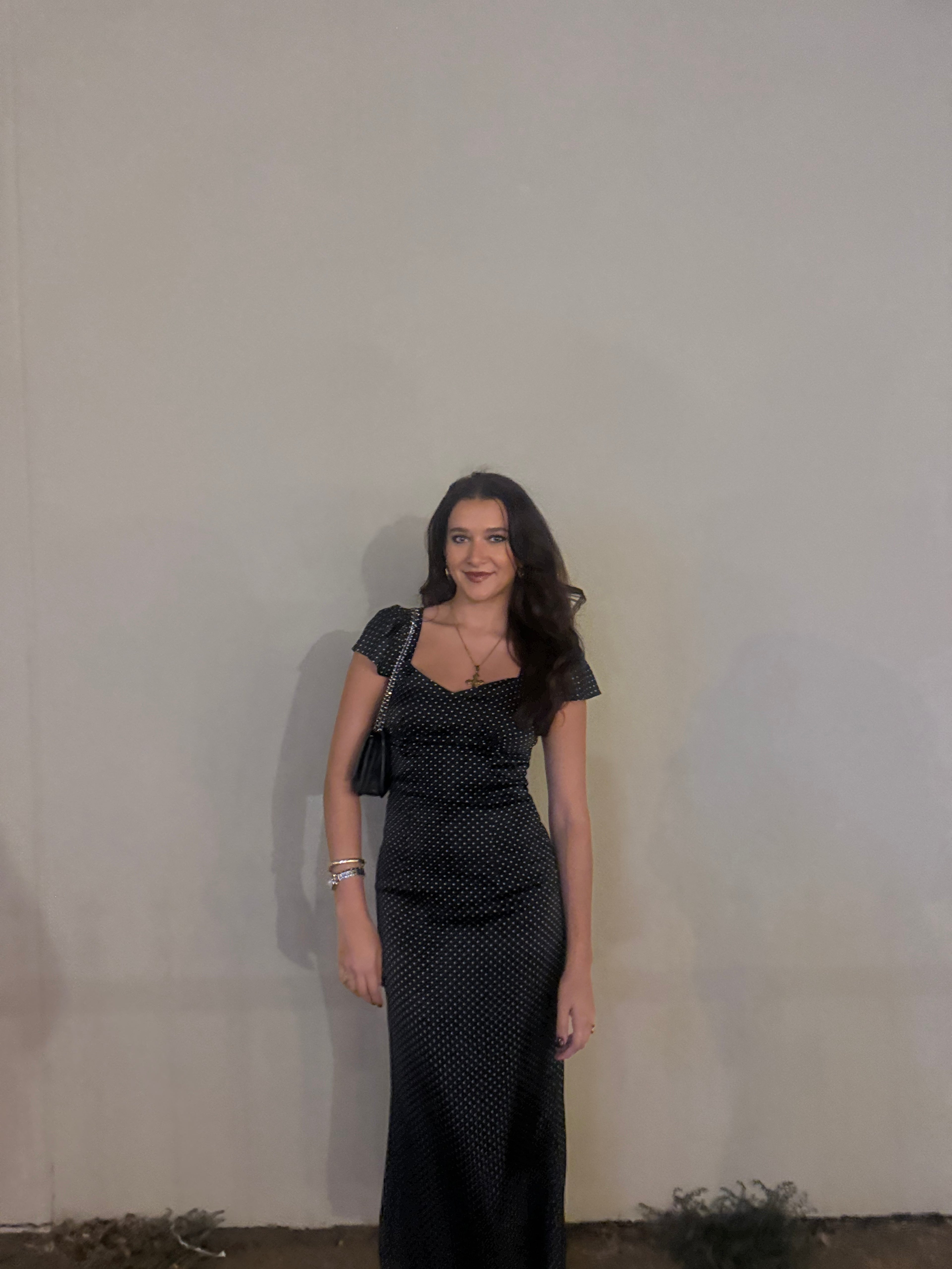 Satin Polka Dot Maxi