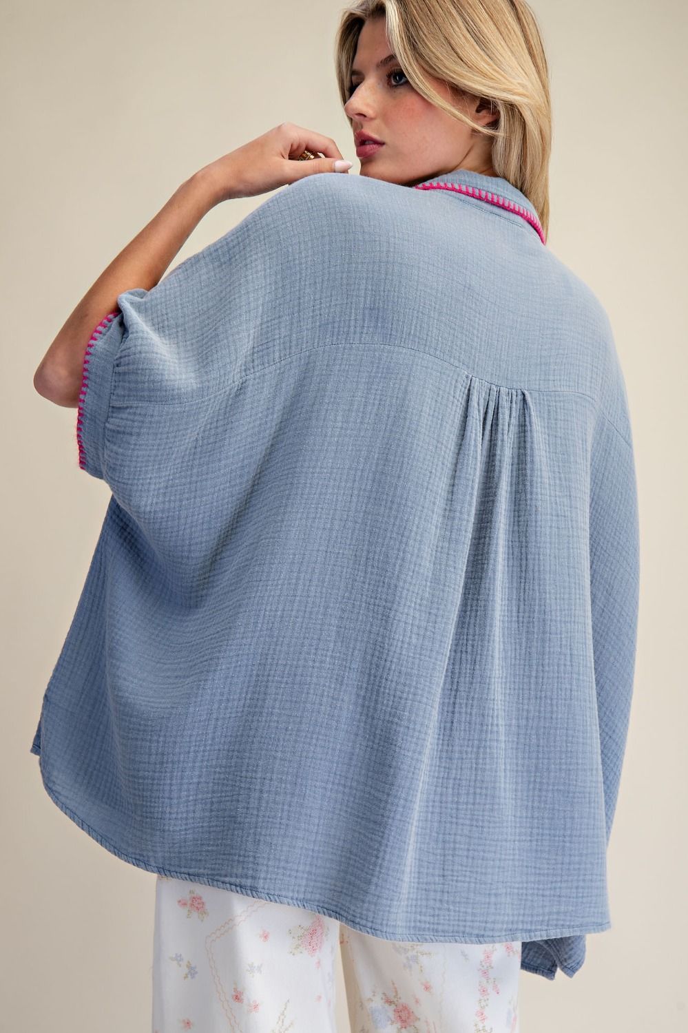 Washed Denim Gauze Shirt