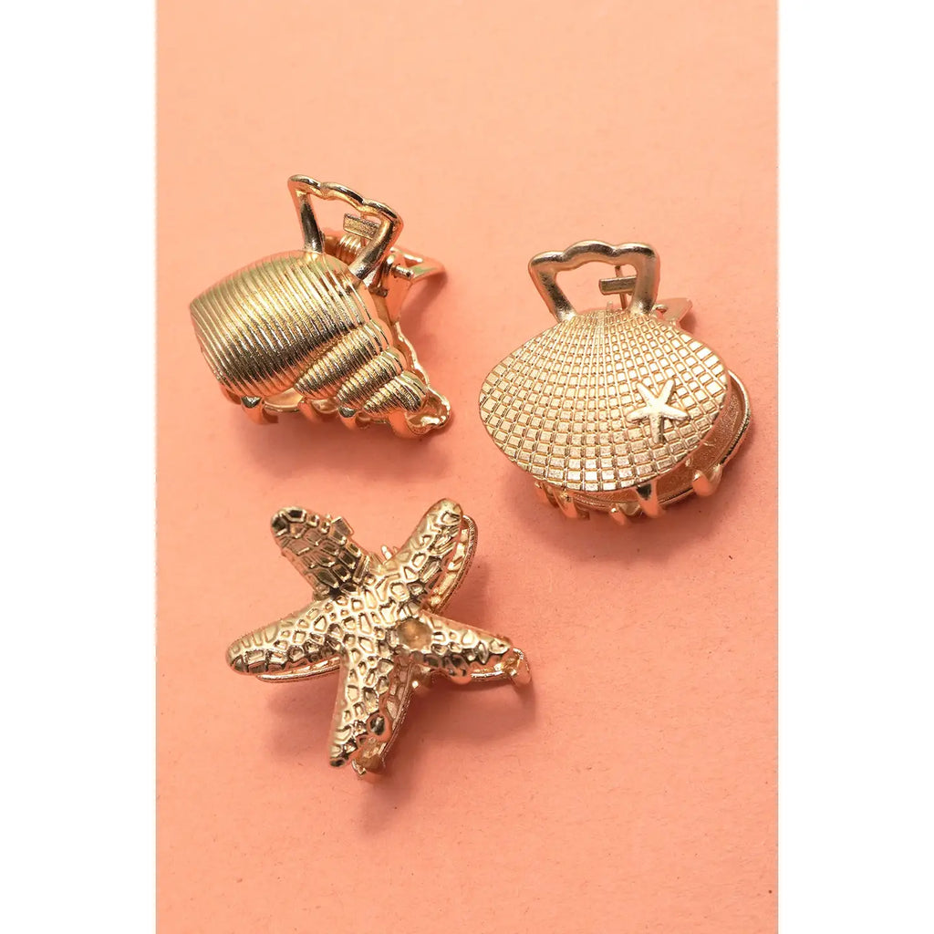Gold Shell Hair Clips