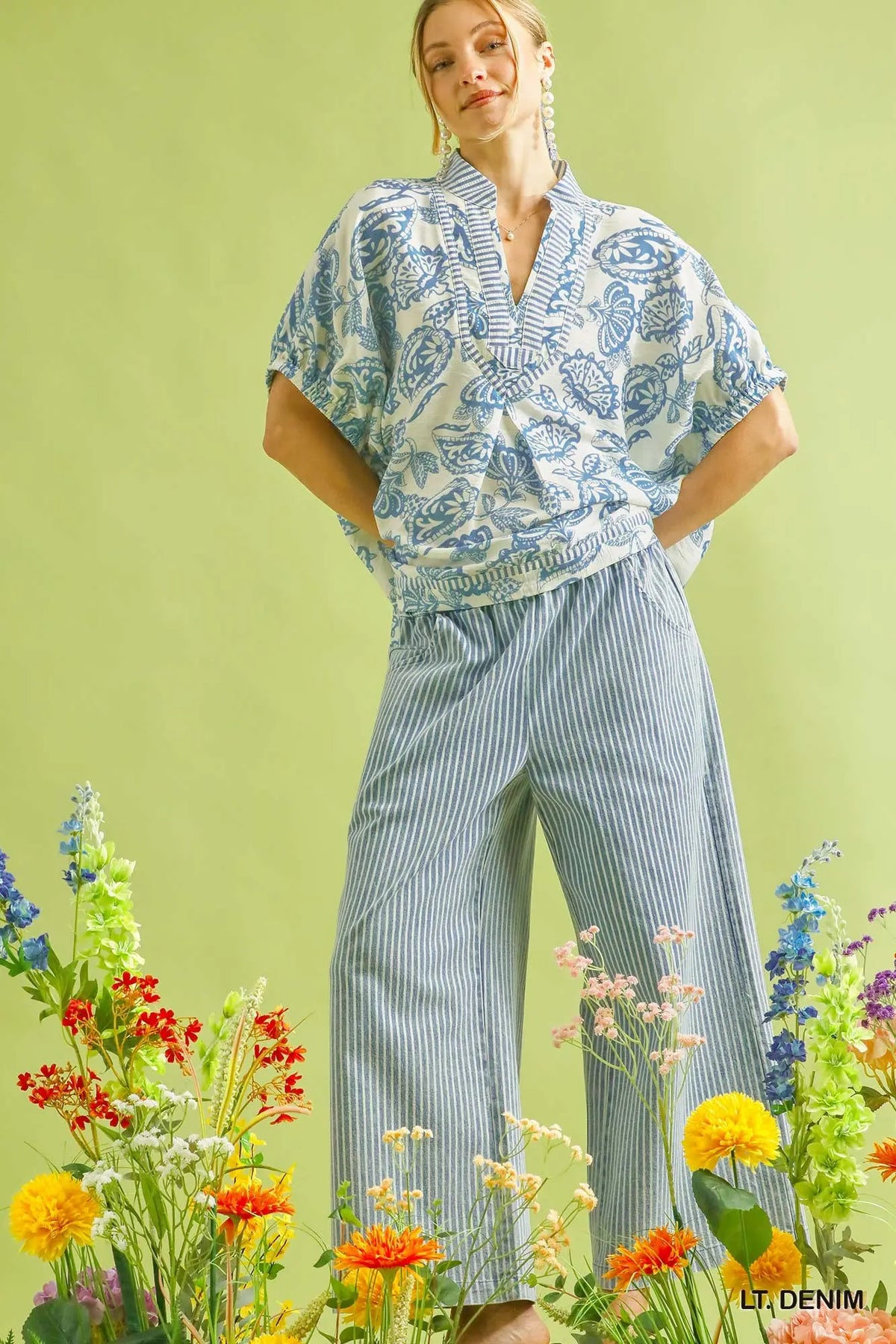 Stripe Wide Leg Pants