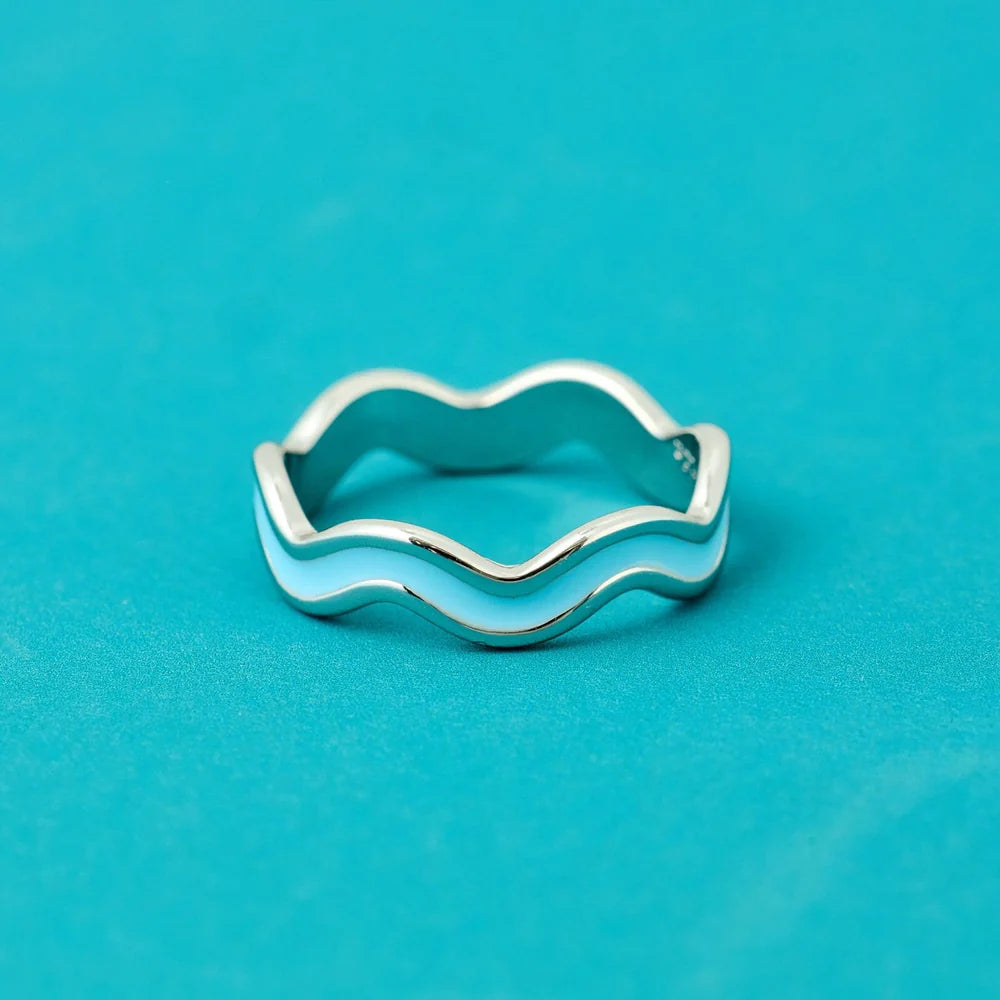 Surfrider Enamel Wiggle Ring