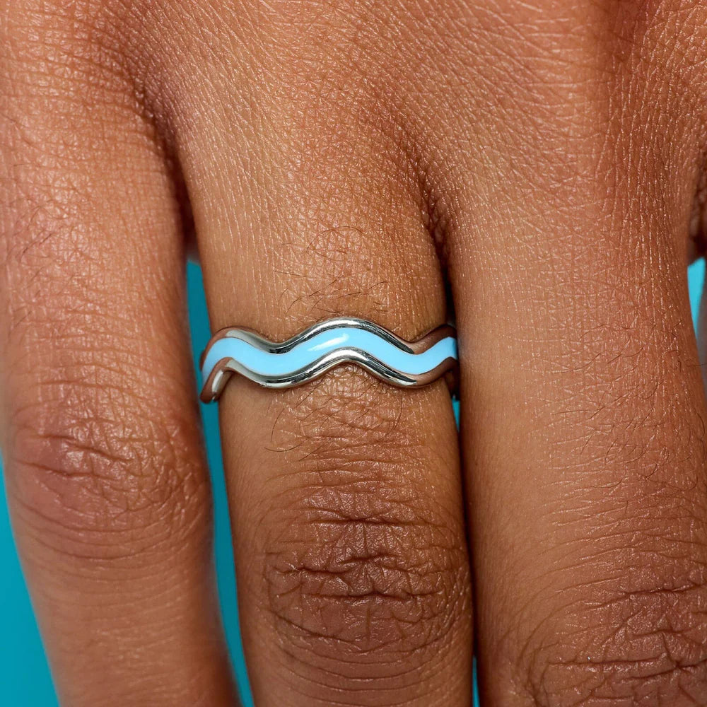 Surfrider Enamel Wiggle Ring