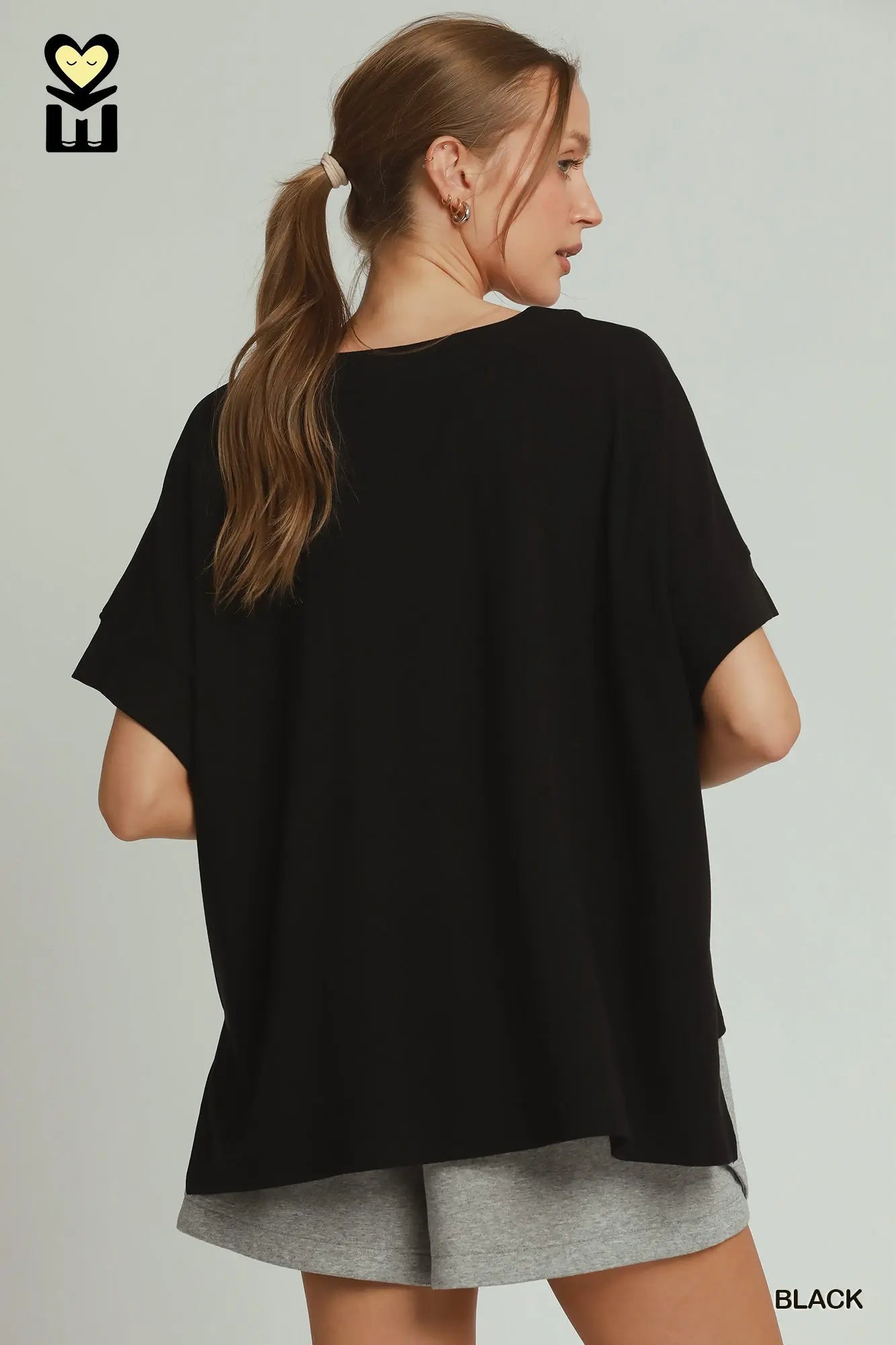 Tencel-Based Round Neck Short Sleeve Top