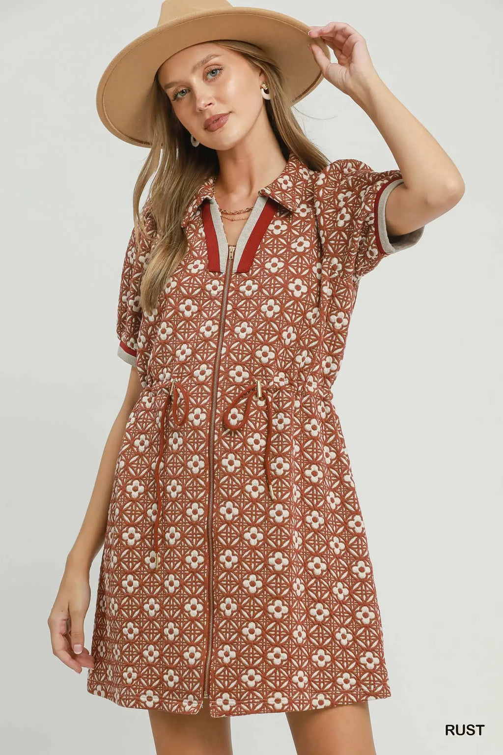 Floral Short Sleeve Mini Dress