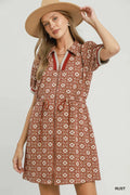 Floral Short Sleeve Mini Dress