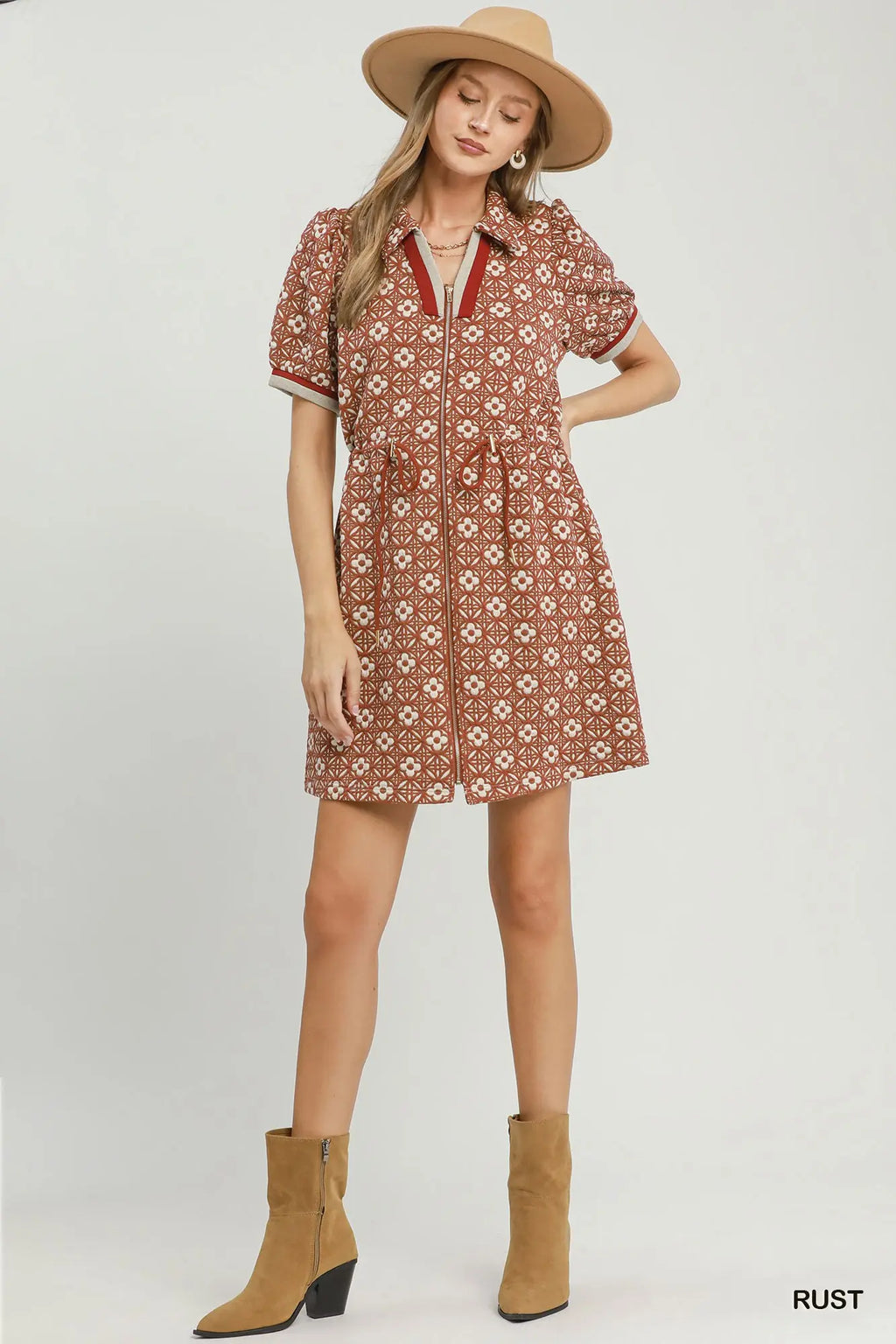 Floral Short Sleeve Mini Dress