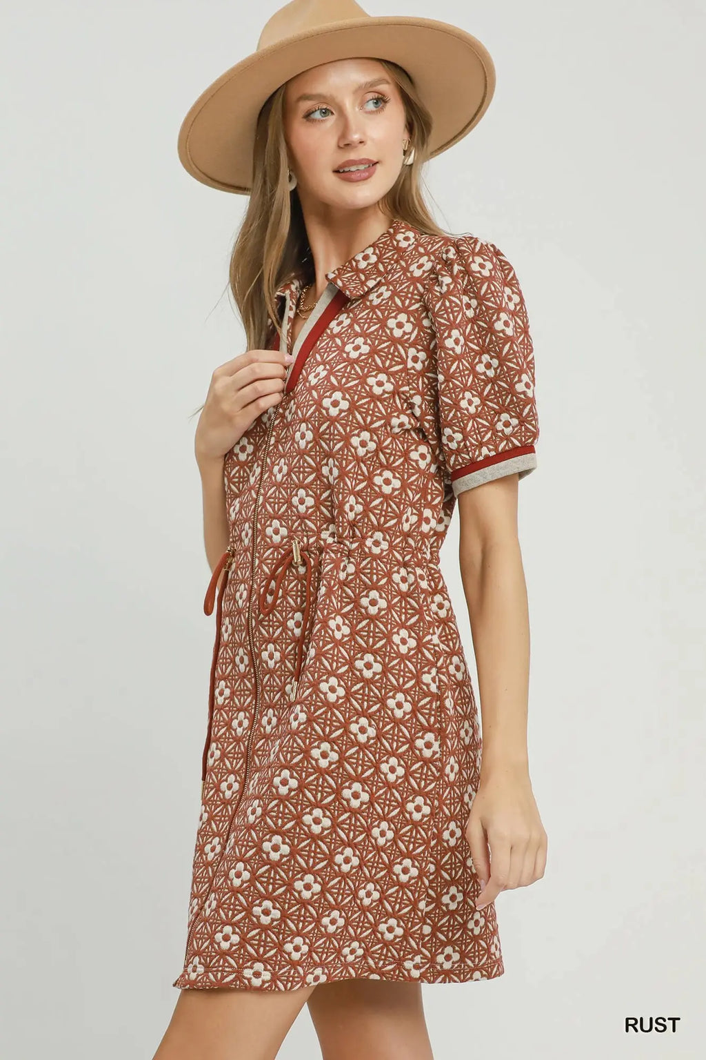 Floral Short Sleeve Mini Dress