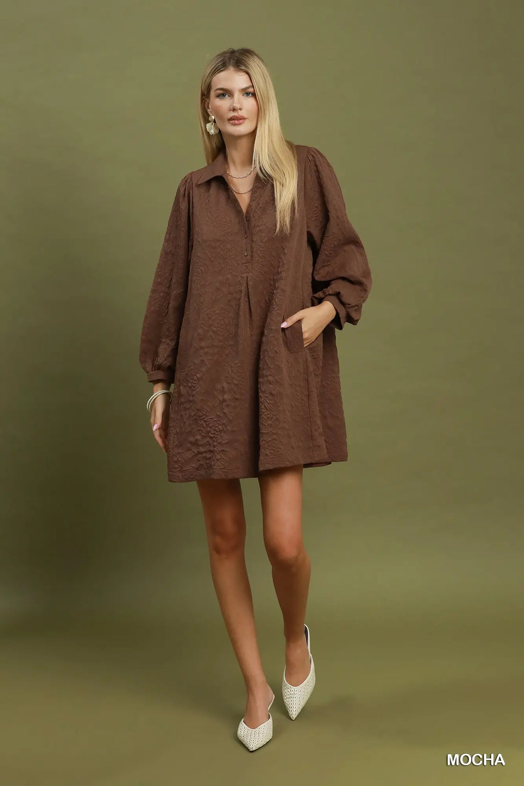 Mocha Crinkle Dress