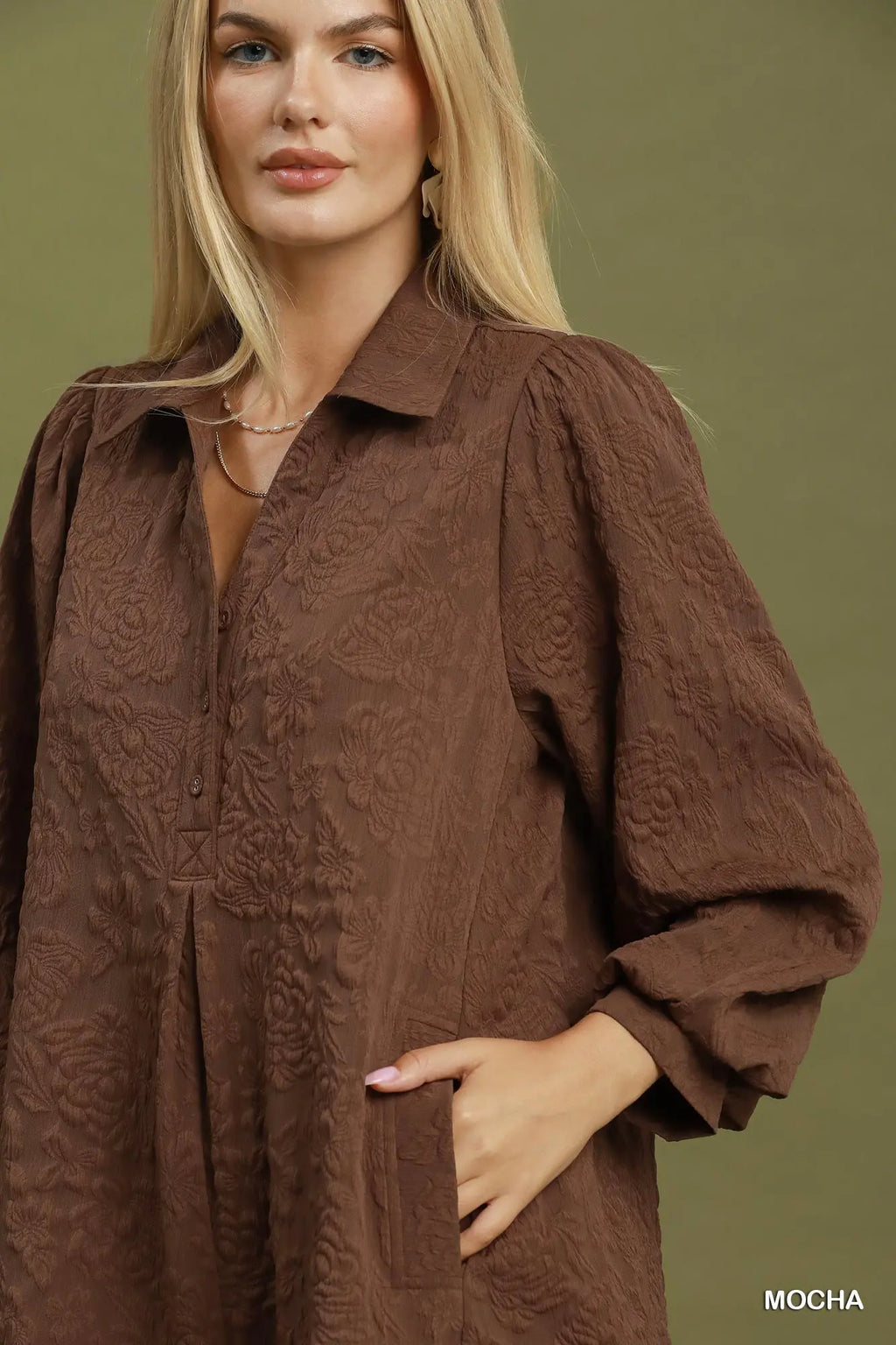 Mocha Crinkle Dress