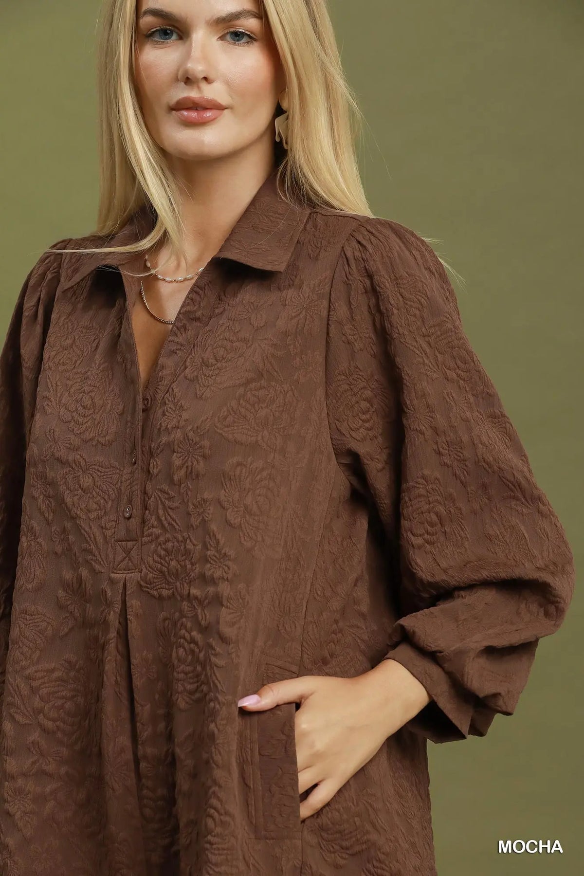 Mocha Crinkle Dress