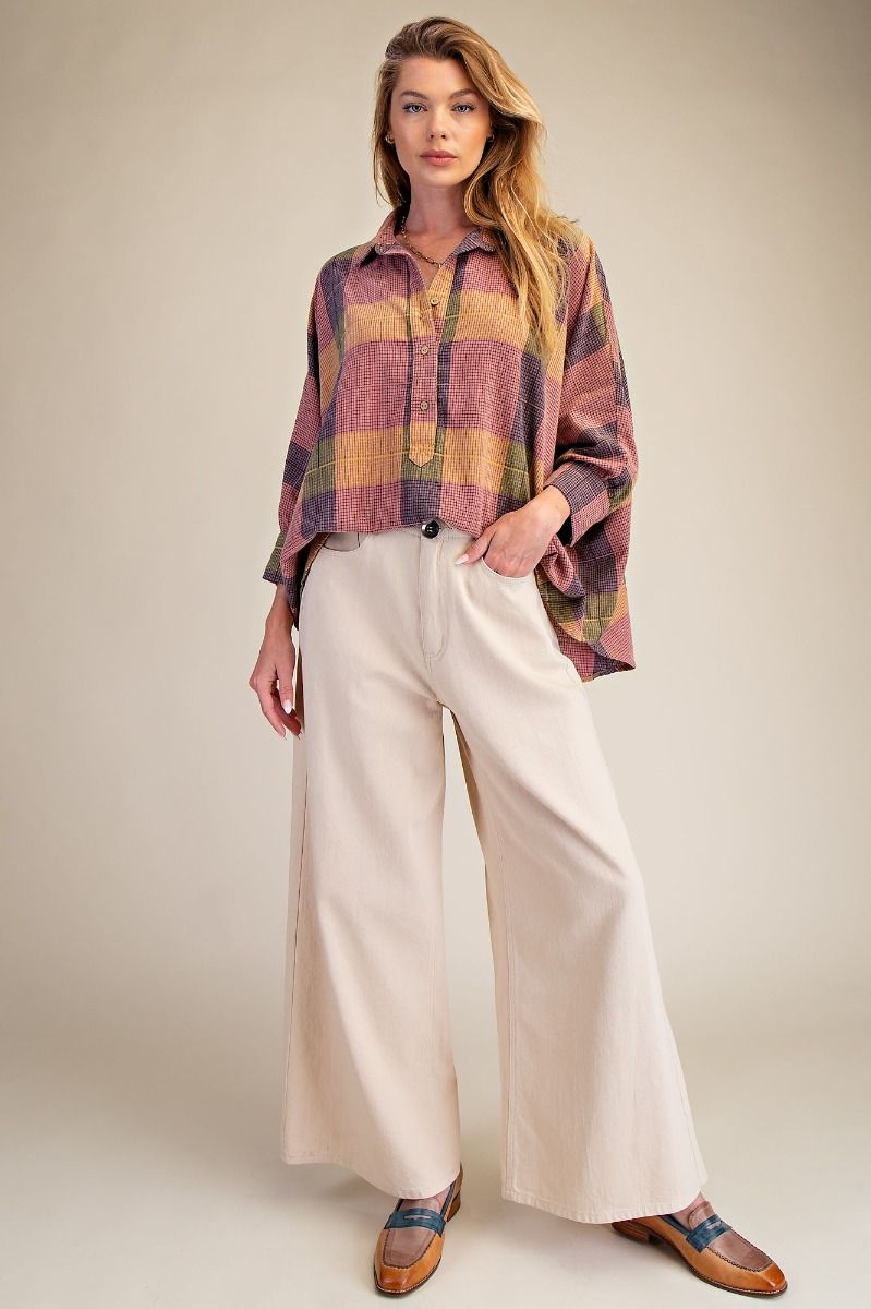 Plaid Oversized Top