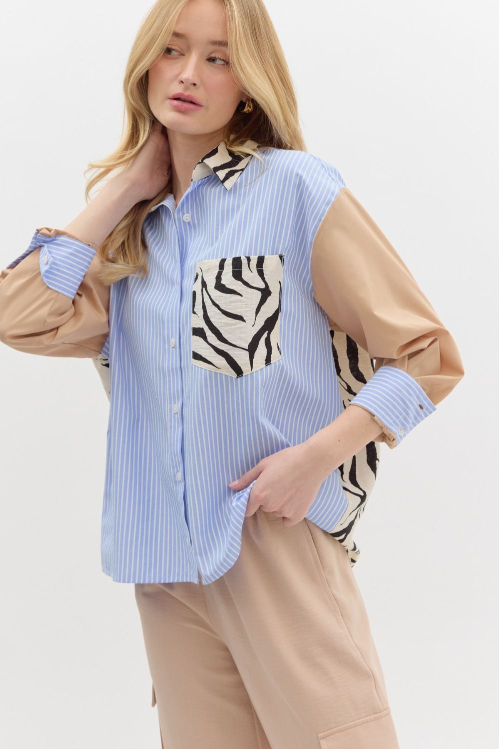 Multipattern Button Down